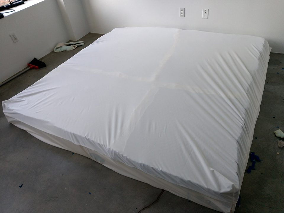 Photograph of the encased mattress